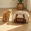 Sacoche pour chat en toile beige avec bandoulière — photo 2