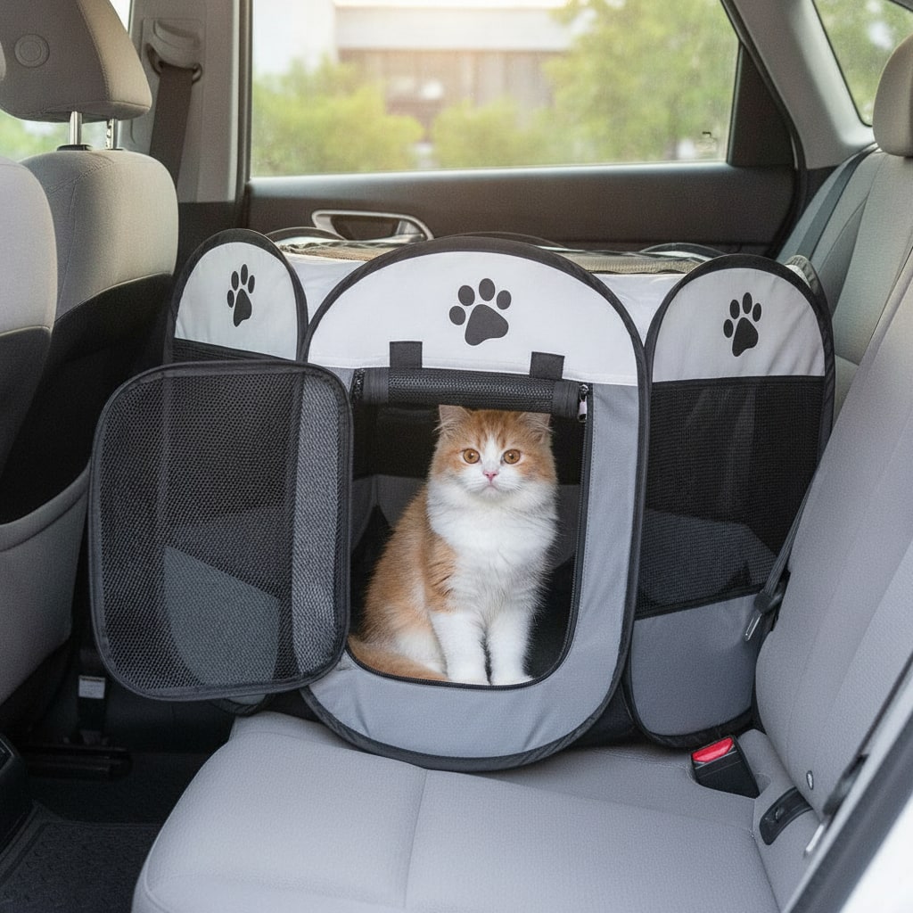 Cage pour chats pliable octogonale en maille — photo 2