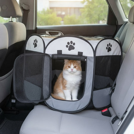 Cage pour chats pliable octogonale en maille — photo 2