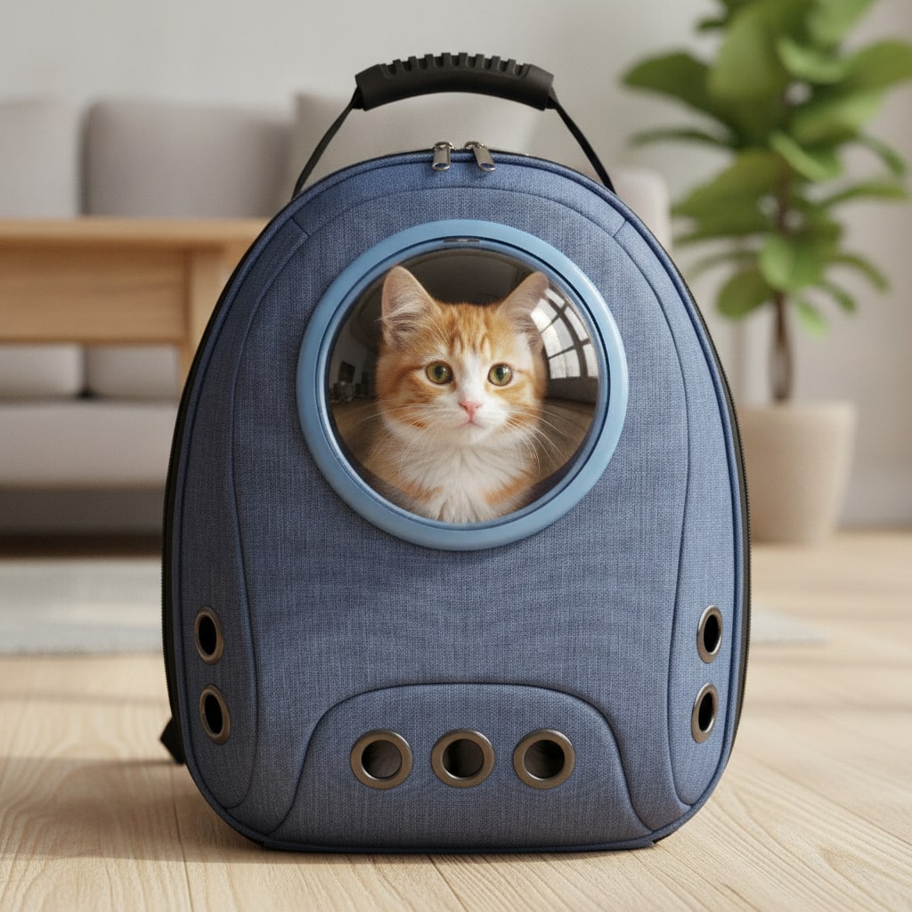 Sac à dos chat à hublot transparent — photo 2