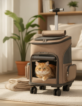 Sac transport pour chat à roulettes — photo 2