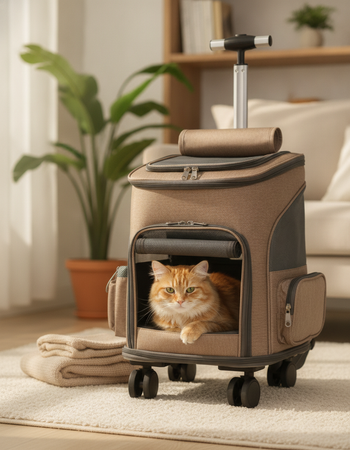Sac transport pour chat à roulettes — photo 2