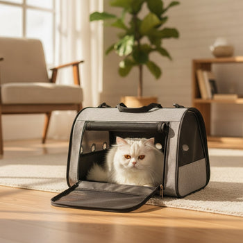 Sac à main chat souple en toile chinée — photo 2