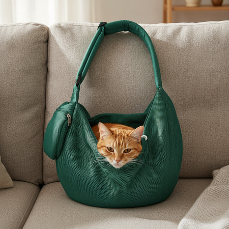 Sac bandoulière chats en maille respirante — photo 2