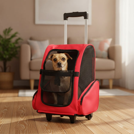 Valise pour chien à roulettes convertible en sac à dos — photo 2