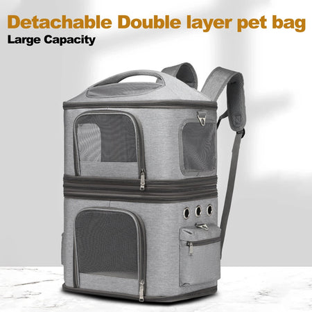 Sac à chien ou chat transport double à porter en sac à dos — photo 5