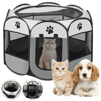 Cage pour chien ou chat pliable octogonale en maille