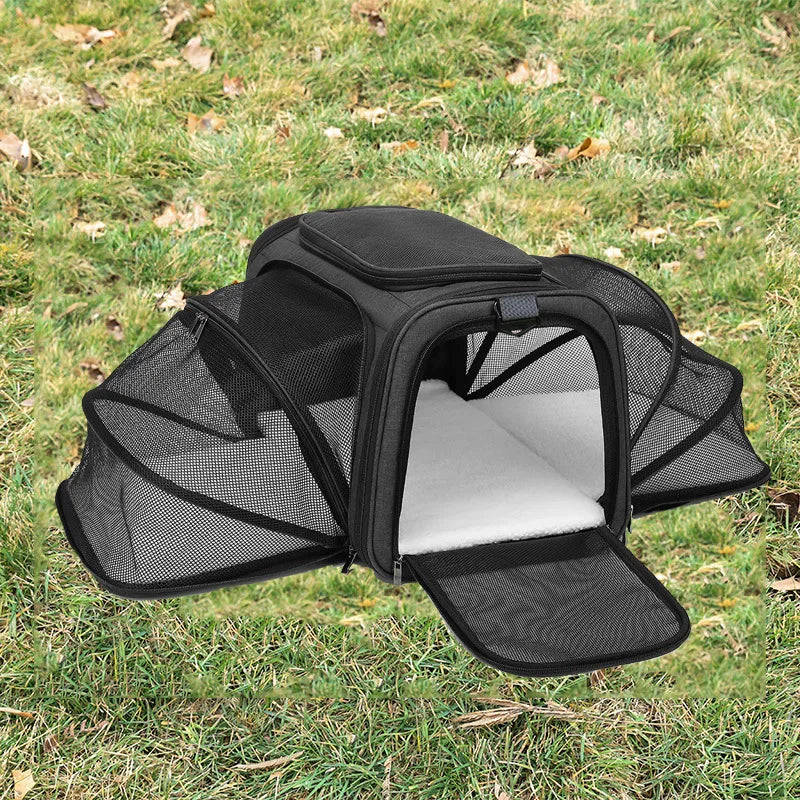 Caisse pour transport de chienextensible, coloris noir