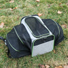 Caisse pour transport de chienextensible, coloris gris liseré vert