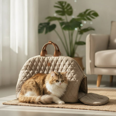 Sac de transport pour petit chat de luxe matelassé — photo 2